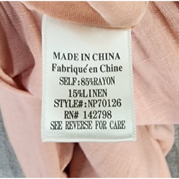 New In Jumpsuit Womens Medium Pink Linen Blend Sleeveless Tie Waist Wide Leg - Picture 11 of 12
